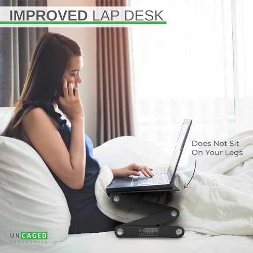 Uncaged Ergonomics WorkEZ Adjustable Laptop Stand for Desk and Bed, Black