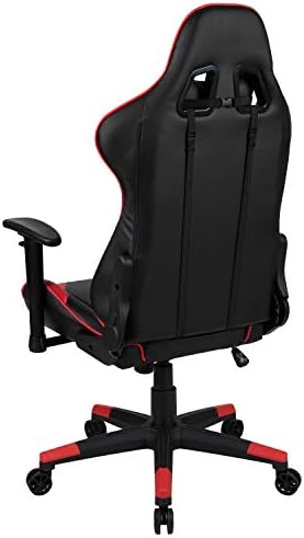Flash Furniture LeatherSoft Swivel Adjustable Gaming Chair, Red