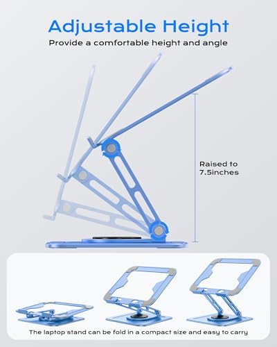 LOXP Adjustable Laptop Stand, Computer Stand with 360 Rotating Base