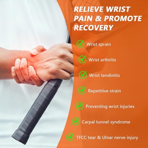 Ulnar Wrist Brace for Right & Left Hand, Ultra-Thin Elastic Wrist Wrap Compression for TFCC Tear and Repetitive Wrist Use Injury, Wrist Support for Carpal Tunnel, Tendonitis, Pain Relief (Black)