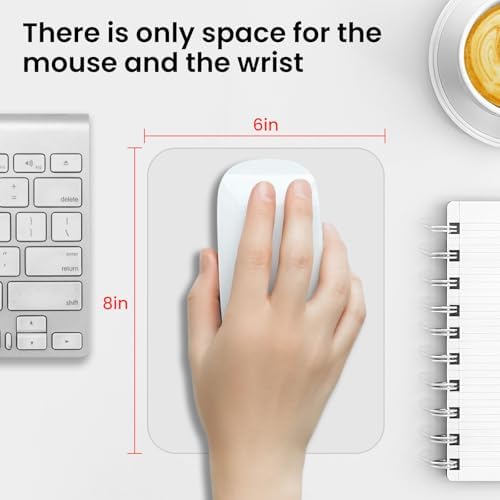Small Mouse Pad 6 x 8 Inch, Horizontal and Vertical Flexible use. Great for Traveling, Wireless laptops, Keyboard Trays, Offices, etc. (Grey)