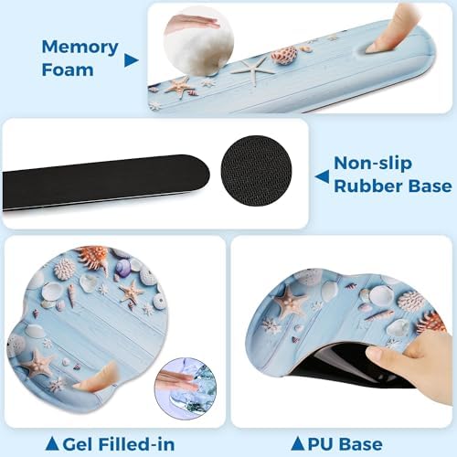 Mouse Pad and Keyboard Wrist Rest Support,Ergonomic Mouse Pad Set