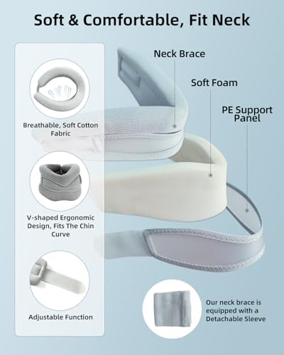 Neck Brace for Pain Relief and Support, Soft Cervical Collar for Women, Men