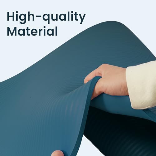 Fitvids 1/2-inch Thick High Density Exercise Yoga Mat with Carrying Strap