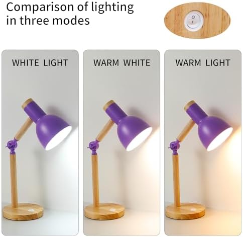 Adjustable Wooden Arm Desk Lamp, Metal Shade Table Lamp