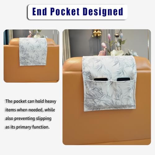 Velvet Recliner Headrest Pillow, Non-Slip Neck Support, Leaves