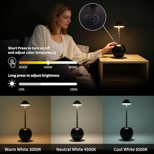 Rechargeable LED Table Lamp, Tumbler Cordless Lamp