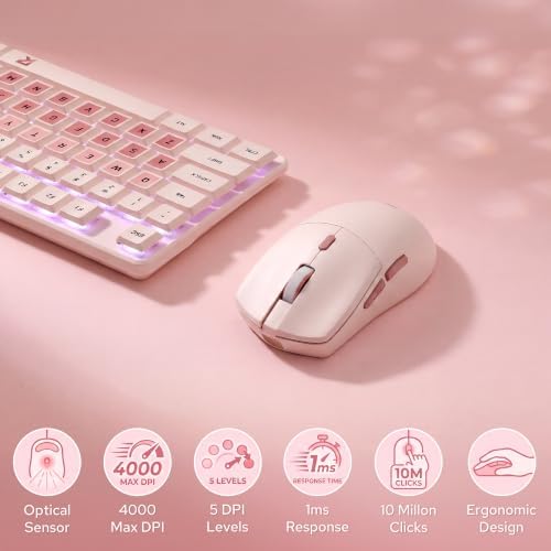 Redragon BS8531 Wireless 104-Key Low-Profile Keyboard, 4000 DPI Mouse Combo