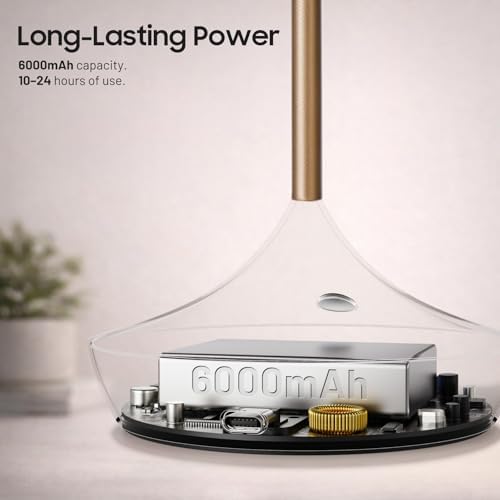 2 Pack Cordless Table Lamp, Rechargeable 6000mAh Battery Table Light