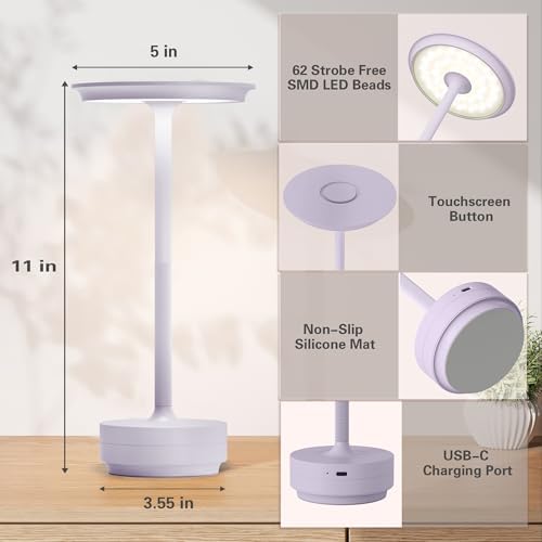 LED Rechargeable Cordless Table Lamp 2P Light Portable Lights