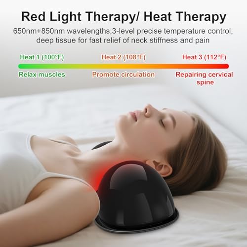 Dynamic Neck Stretcher: Red Light Heat Therapy Cervical Traction