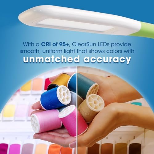 OttLite Organize LED Desk Lamp with USB Port, White and Green