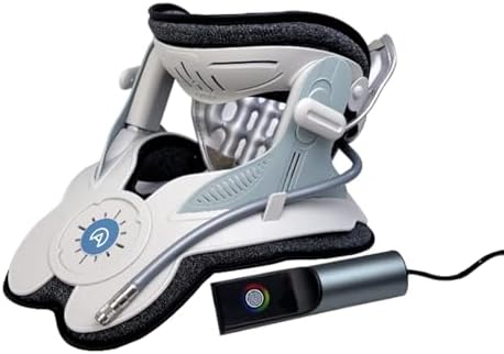 Neck Traction Device by Air Collar - Neck Stretcher - Cervical Traction Device - Neck & Shoulder Pain Relief - Stretcher Collar for Improved Spine Alignment (2nd Gen Electric Pump) - See Size Chart*