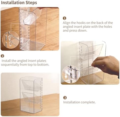 PAVSTINE Clear Medicine Cabinet Organizer, 2-Tier Slant Makeup Brush Holder