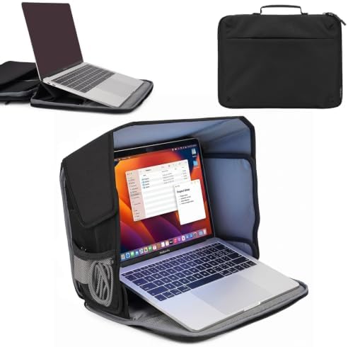 Laptop Sun Shade Folds to Computer Sleeve Bag, Black