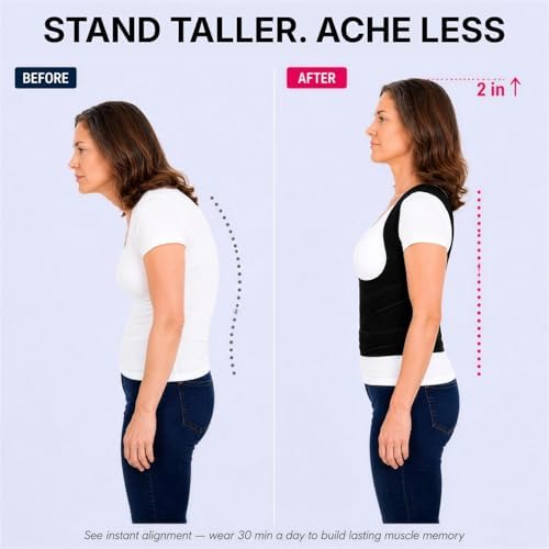 Fit Geno Posture Corrector for Women & Men, Back Shoulder Support Brace