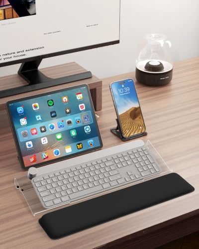 Adjustable Computer Keyboard Stand for Desktop, Keyboard Wrist Rest(Clear)