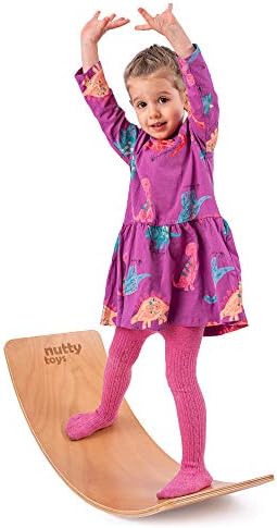 NUTTY TOYS Montessori Wooden Wobble Board for Kids & Adults -100% Natural Wood Balance Board, Waldorf Toddler Balancing Toy, Unique Boy Girl Open Ended Toy Best Valentines Day & Easter Gifts Idea 2026