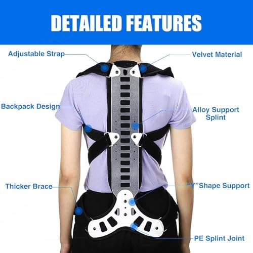 Adjustable Back Posture Corrector, Kyphosis Corrector Brace, Upper Back Support, Adjustable Shoulder Straightener for Women and Men, for Kyphosis Hunch Relief,L
