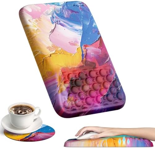 Ospelelf Mouse Pad with Wrist Rest Ergonomic Comfortable Pain Relief Mousepad Wrist Support for Computer Multicolored