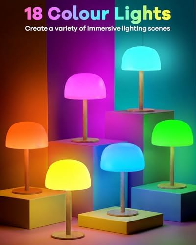 Waterproof Shower Lamp Cordless Lamp - 7500mAh Rechargeable Table Lamp, Bathroom Lamp, RGB 15 Colors & 3 Color Temperature Touch Dimmable, Shower Light for Inside Shower, Bathtub, Bedroom, 2PCS