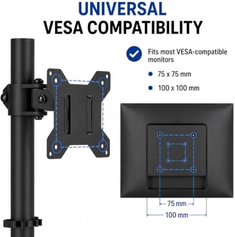 Laptop Desk Mount, Height Adjustable Laptop Stand for Desk with C-Clamp, Universal Laptop Mount Holder with Desk Extender Tray for 10-17 Inch Laptops, Space Saving Desk Accessories