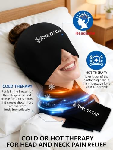 Migraine Relief Cap,Headache Relief & Neck Ice Pack Wrap Gel Set