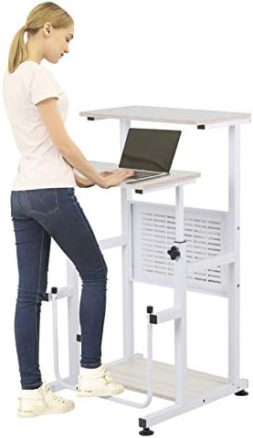 SDADI Adjustable-Height Standing Desk, 2-Mode Modern Standing and Sitting Desk, Light Grain