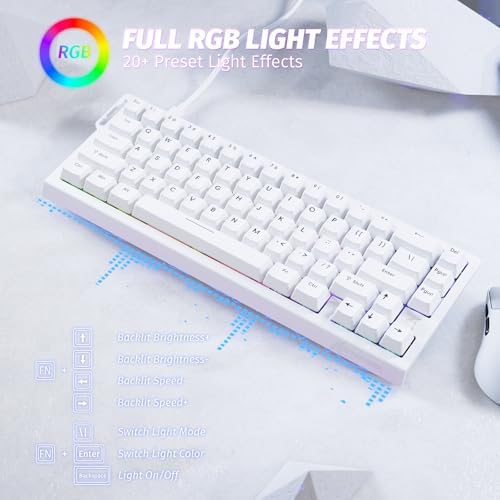 ATTACK SHARK X68 HE RT Mechanical Gaming Keyboard 60% Wired TKL-White