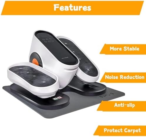 Under Desk Elliptical Equipment Mat, Electric Leg Foot Exerciser Machine Mat while Sitting for Seniors, Anti-slip and Lightweight Ellipse Rubber Matt to Protect Concrete, Hardwood Floors,Carpet, Large