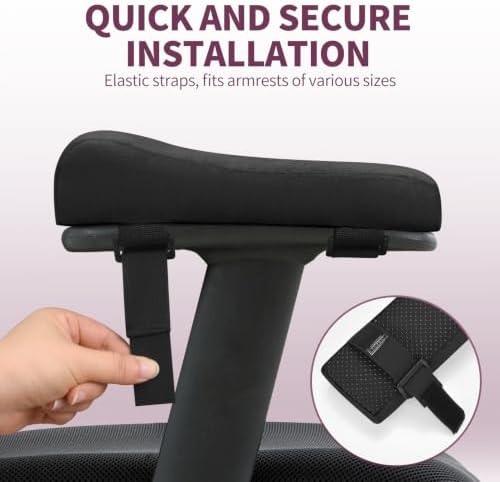 Love&go Office Chair Armrest Pads, Gaming Chair Arm Rest Elbows Pillow (Black)
