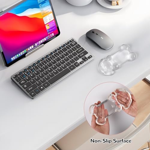 Gel Mouse Wrist Rest, Clear Dog Wrist Support for Mouse, Cute Ergonomic Wrist Rest for Mouse Wrist Pad, Comfortable Pain Relief for Typing and Gaming (White)