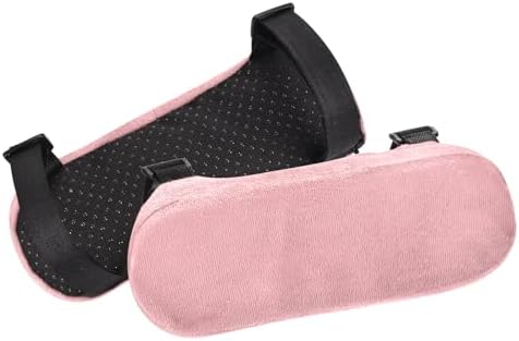 PATIKIL Office Chair Arm Pads, 2 pcs Office Chair Arm Cover Soft Office Chair Armrest Pads Memory Foam Cotton Removable Washable for Desk Computer Gaming, Pink