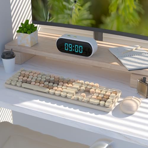 UBOTIE Colorful Wireless Keyboard and Mouse Combo (Milk Tea-Colorful)