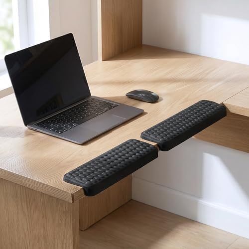 L-Shaped Memory Foam Desk Edge Cushion (2-Pack), Non-Slip PU Cover