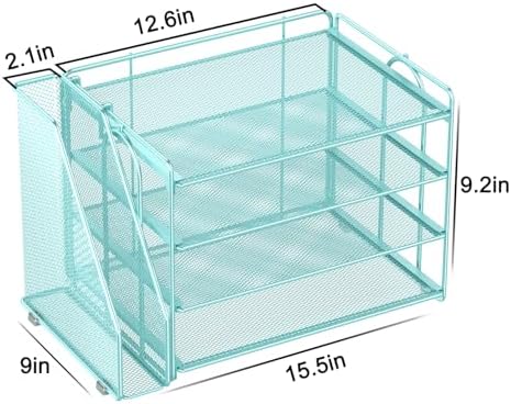 Spacrea 4-Tier Paper Organizer for Desk with File Organizer