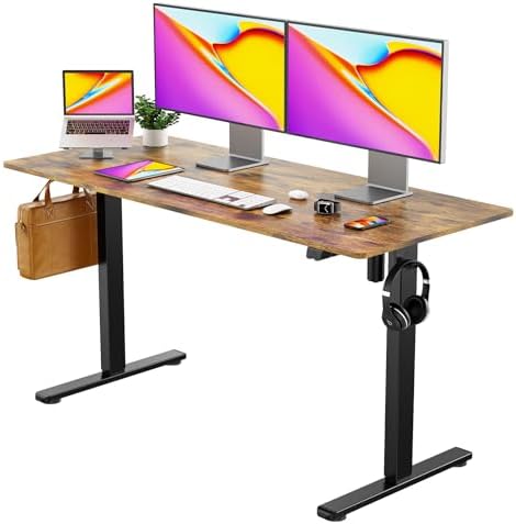 Our Modern Space Height Adjustable 40" Electric Standing Desk - Upgraded Ultra Durable Home Office Large Rectangular Computer Table or Laptop Sit Stand Workstation - 40 x 24 Inch