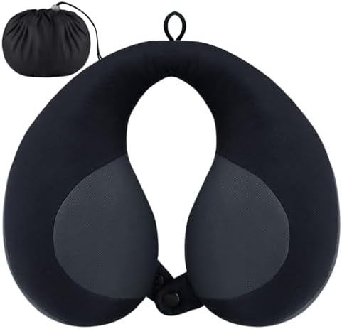 INFANZIA Kids Travel Neck Pillow, Chin Support for Car Seat & Plane, Black
