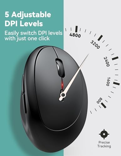 TECKNET Ergonomic Wireless Mouse 2.4G Vertical Mouse Silent 4800 DPI