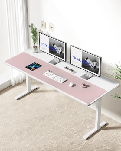 YSAGi Leather Desk Pad Protector, Office Desk Mat, Large Mouse Pad, Non-Slip PU Leather Desk Blotter, Laptop Desk Pad, Waterproof Desk Writing Pad for Office and Home (Grayish Lavender,55" x 17.2")