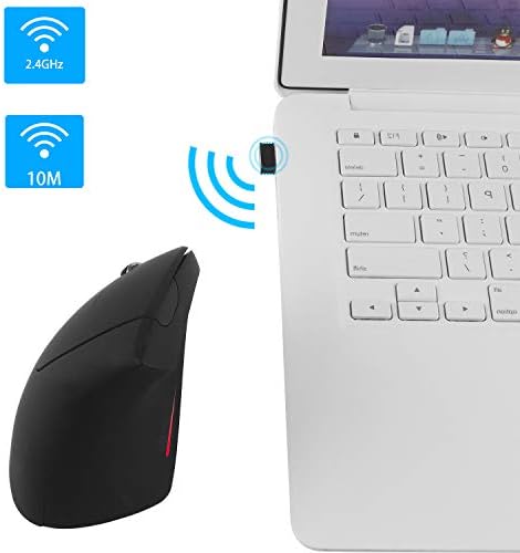 Wireless Mouse Ergonomic Vertical Left-Handed Mouse Ergo LED Light High Precision Optical Cordless Lightweight Left Hand Mice Women Men Gift for PC Computer Laptop Mac Office,1600 DPI,Side Buttons