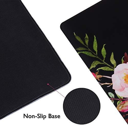 iCasso Extended Gaming Mouse Pad,35.4 x 15.7in Desk Pad,Flower