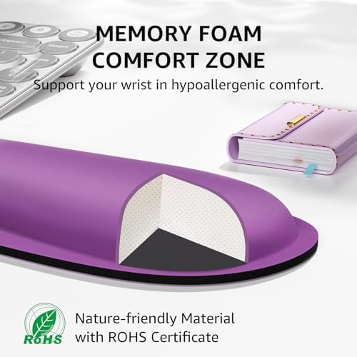 KTRIO Keyboard Wrist Rest & Mouse Pad with Wrist Rest, Violet Purple