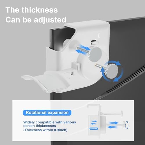Headphone Holder for Screen (White)