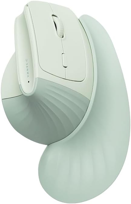 SANWA Wireless Ergonomic Mouse for Large Hands with Wrist Rest, Green