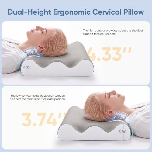 NEWBULIG Contour Memory Foam Cervical Pillow with Neck Support