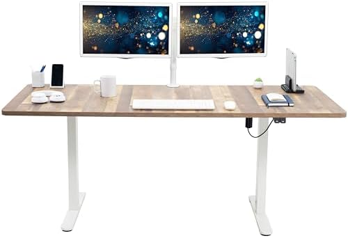 VIVO Reclaimed Wood 71 x 30 in Standing Desk, DESK-KIT-0W7P