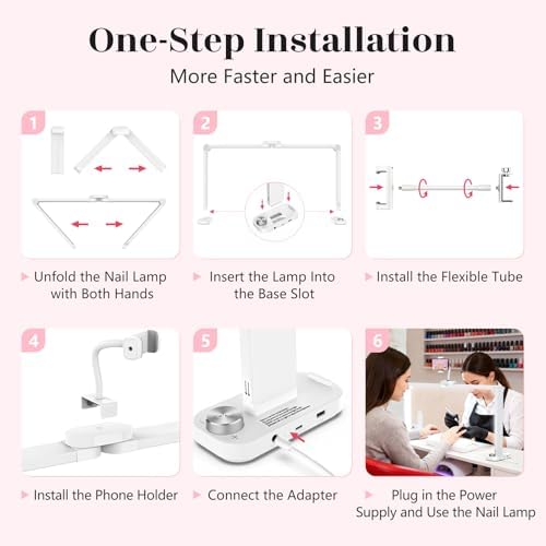 Yokilly Large Half Moon Light: 34" Shadow-Free Nail Light for Manicurist