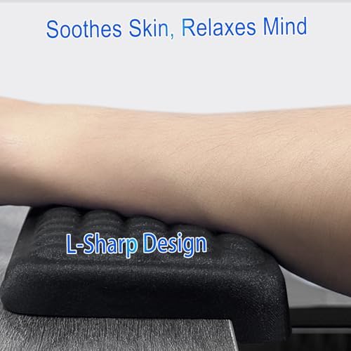 L-Shaped Desk Elbow Rest Pads, Memory Foam, Non-Slip, Black, 2 Pack