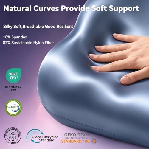 Dayme Cooling Cervical Neck Pillow – Contour Memory Foam Pillow, Blue